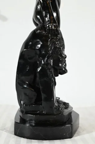 Bronze « Hercule et le Lion de Nemée », signé Gregroi – XIXe