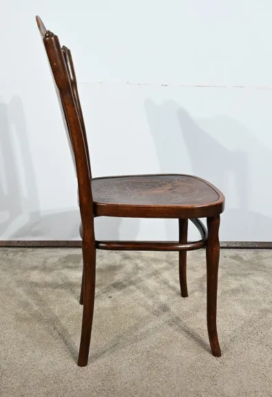 Suite de 4 Chaises en Hêtre Courbé, n°67 par Jacob & Josef Kohn – 1900