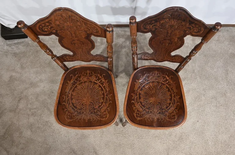 Paire de Chaises en Hêtre Courbé, n°67 par Jacob & Josef Kohn – 1900