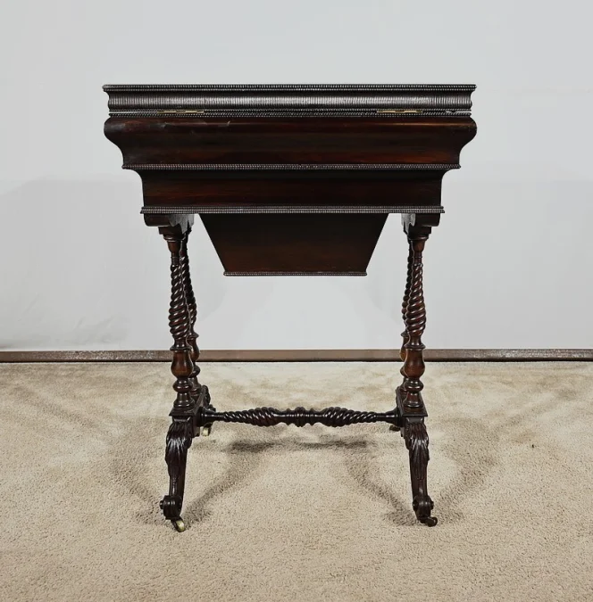 Petite Table Coiffeuse en Palissandre, époque Restauration – Début XIXe