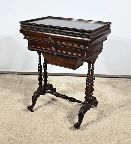 Petite Table Coiffeuse en Palissandre, époque Restauration – Début XIXe