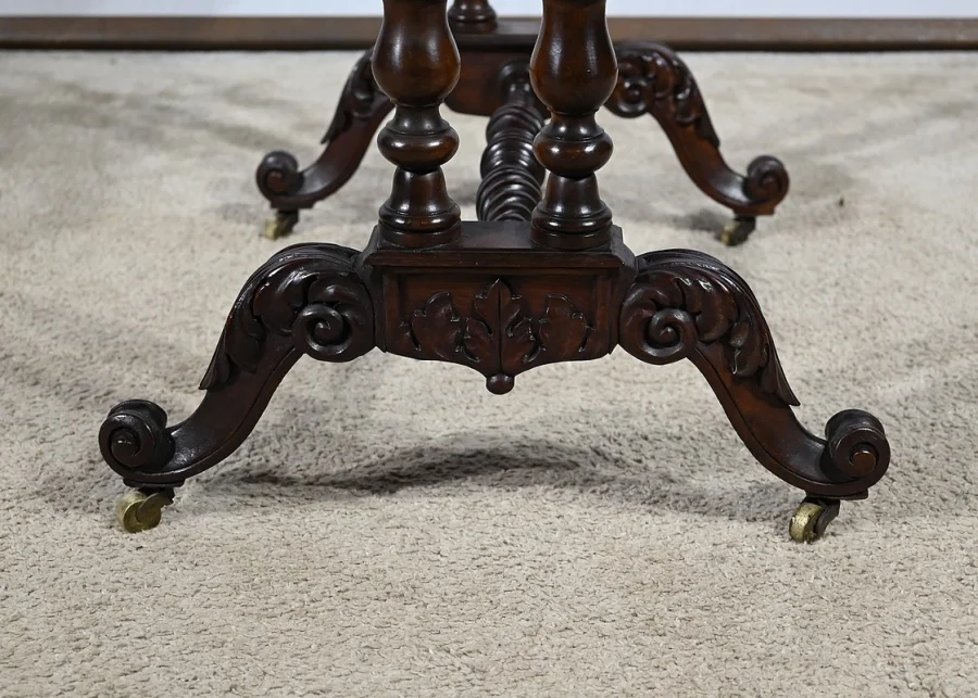 Petite Table Coiffeuse en Palissandre, époque Restauration – Début XIXe