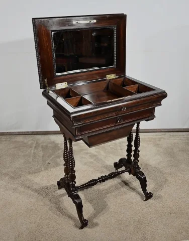 Petite Table Coiffeuse en Palissandre, époque Restauration – Début XIXe