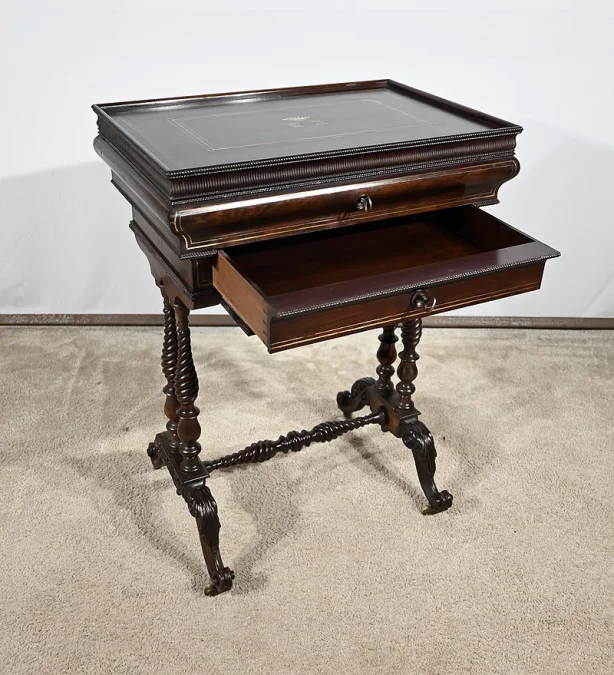 Petite Table Coiffeuse en Palissandre, époque Restauration – Début XIXe
