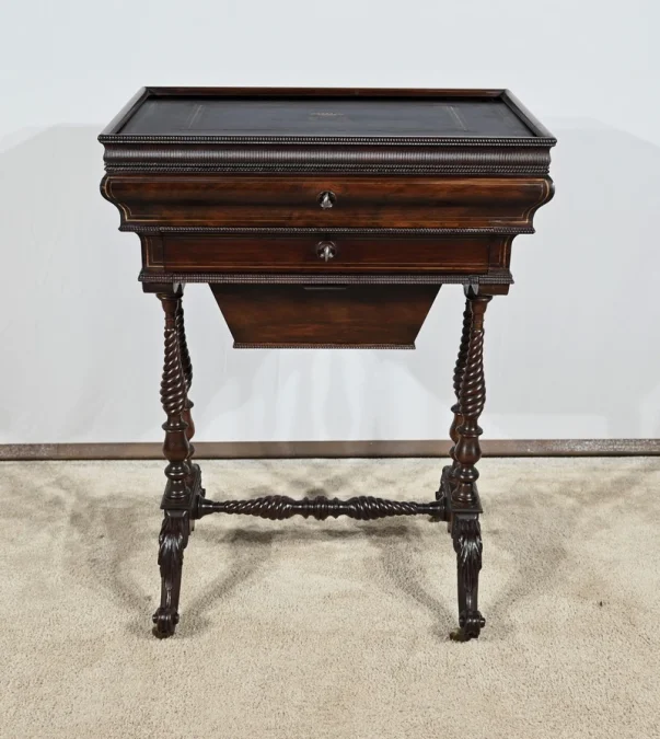 Petite Table Coiffeuse en Palissandre, époque Restauration – Début XIXe
