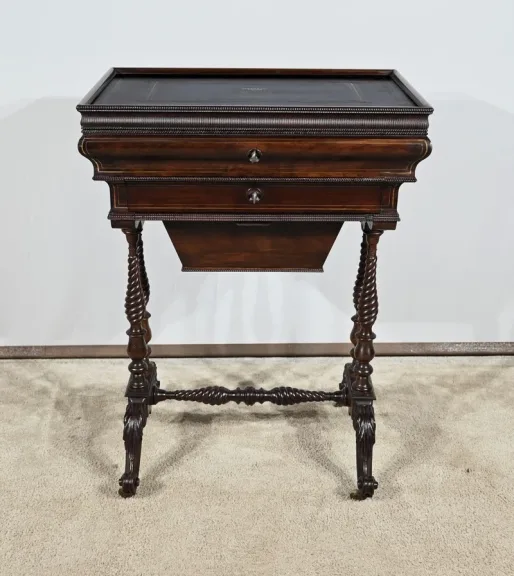 Petite Table Coiffeuse en Palissandre, époque Restauration – Début XIXe