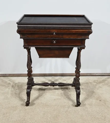 Petite Table Coiffeuse en Palissandre, époque Restauration – Début XIXe