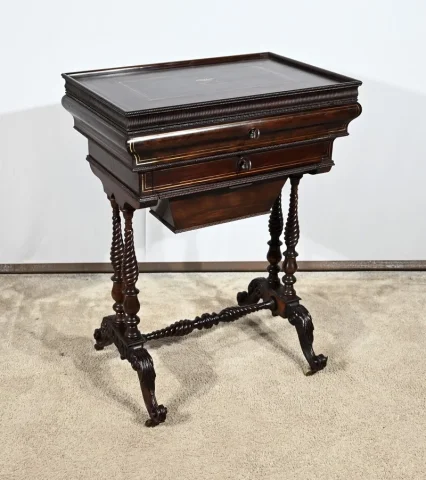 Petite Table Coiffeuse en Palissandre, époque Restauration – Début XIXe