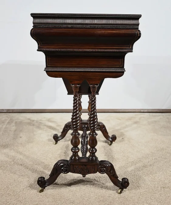 Petite Table Coiffeuse en Palissandre, époque Restauration – Début XIXe