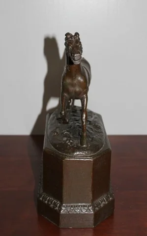 Statue de Cheval Métal patiné XXe