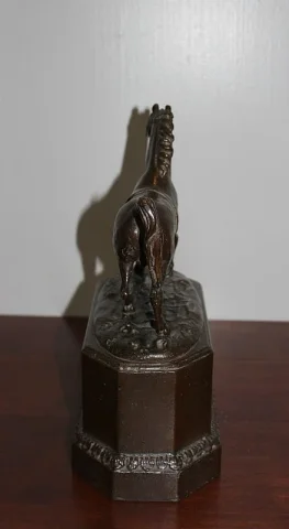 Statue de Cheval Métal patiné XXe
