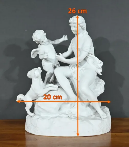 Sculpture en Biscuit "Vénus et l'Amour" - Fin XIXe