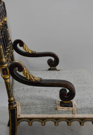 Petit fauteuil en Bois Noirci, époque Napoléon III – Milieu XIXe
