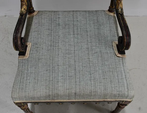 Petit fauteuil en Bois Noirci, époque Napoléon III – Milieu XIXe