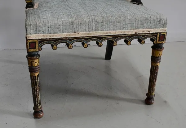 Petit fauteuil en Bois Noirci, époque Napoléon III – Milieu XIXe