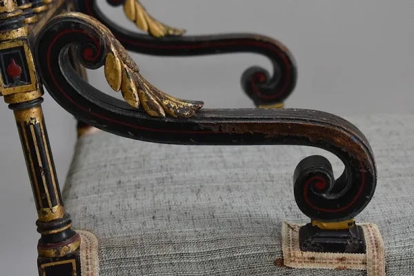 Petit fauteuil en Bois Noirci, époque Napoléon III – Milieu XIXe