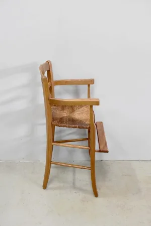 Chaise haute d’enfant paillée – XIXe