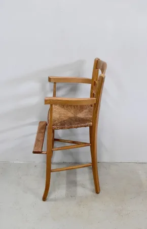 Chaise haute d’enfant paillée – XIXe