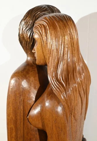 Importante Sculpture en Acajou Massif – Milieu XXe