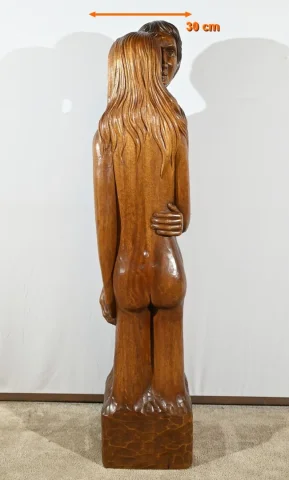 Importante Sculpture en Acajou Massif – Milieu XXe