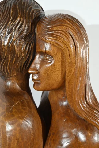 Importante Sculpture en Acajou Massif – Milieu XXe