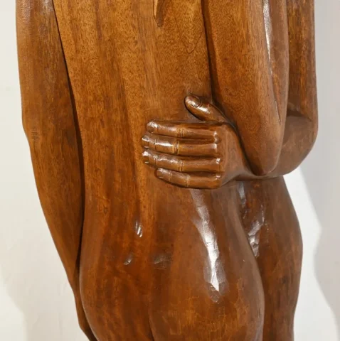 Importante Sculpture en Acajou Massif – Milieu XXe