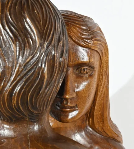 Importante Sculpture en Acajou Massif – Milieu XXe
