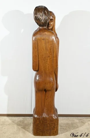 Importante Sculpture en Acajou Massif – Milieu XXe