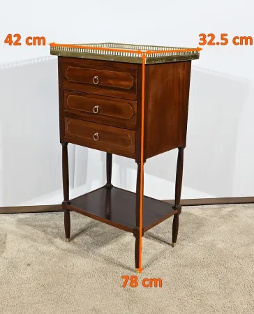 Petite Table de Salon Chiffonnière en Acajou, époque Louis XVI – XVIIIe