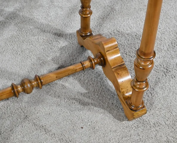 Rare Petite Table Chiffonnière en moucheté d’Amboine et Merisier, époque Louis Philippe – 1re partie XIXe