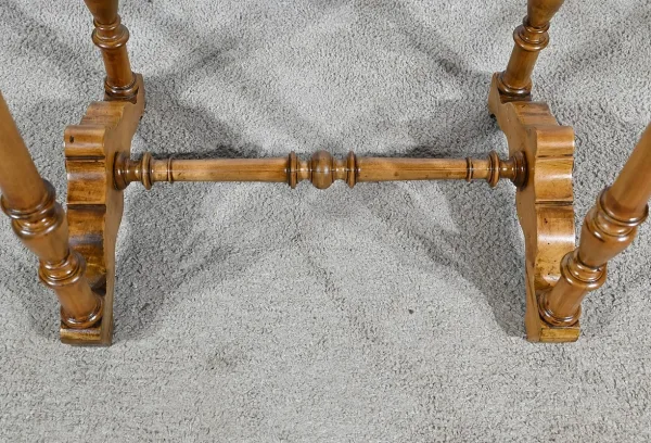 Rare Petite Table Chiffonnière en moucheté d’Amboine et Merisier, époque Louis Philippe – 1re partie XIXe