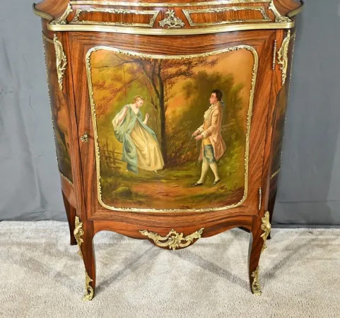 Meuble Vitrine en Palissandre, style Louis XV / Louis XVI, époque Napoléon III – Milieu XIXe