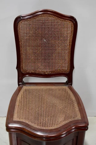 Importante chaise d’aisance cannée – XIXe