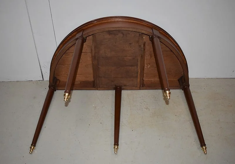 Table à jeu Demi-Lune dite Bouillotte Louis XVI en Acajou XVIIIe