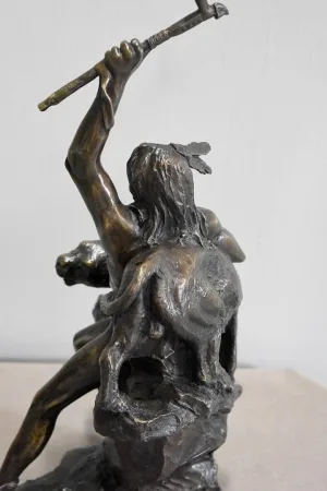 Bronze d’un guerrier indien – XXe