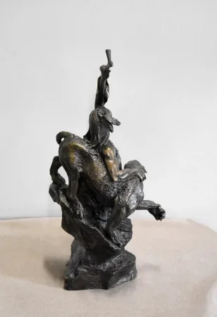 Bronze d’un guerrier indien – XXe
