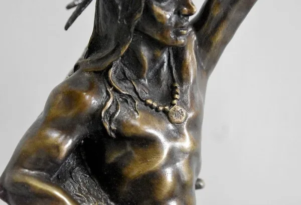 Bronze d’un guerrier indien – XXe