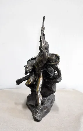 Bronze d’un guerrier indien – XXe