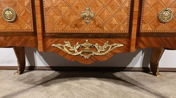 Commode en Bois de Rose et Amarante, style Transition Louis XV / Louis XVI – Fin XIXe