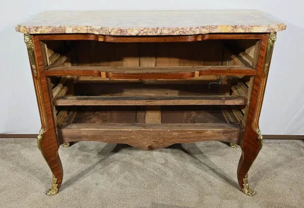 Commode en Bois de Rose et Amarante, style Transition Louis XV / Louis XVI – Fin XIXe