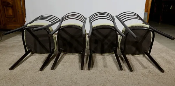 Suite de 4 Chaises Scandinaves en Bois teinté – 1960
