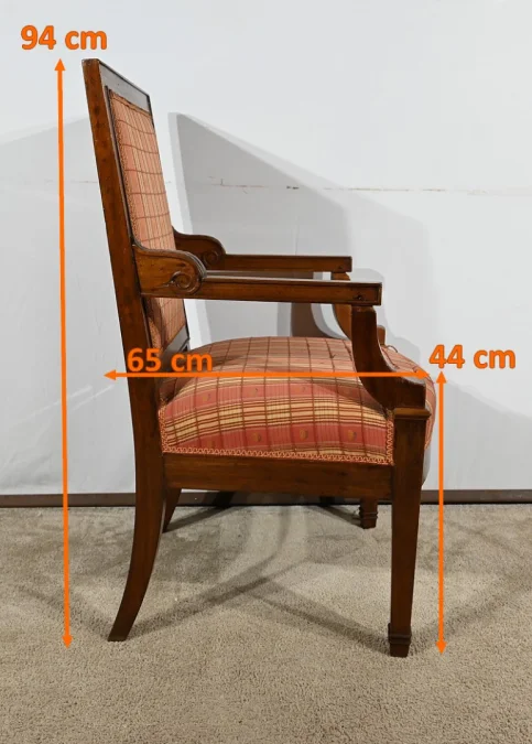 Fauteuil en Acajou Massif, époque Directoire – Début XIXe