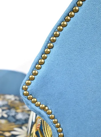 Banquette 2 Places en Tissu Bleu Azur – 1940
