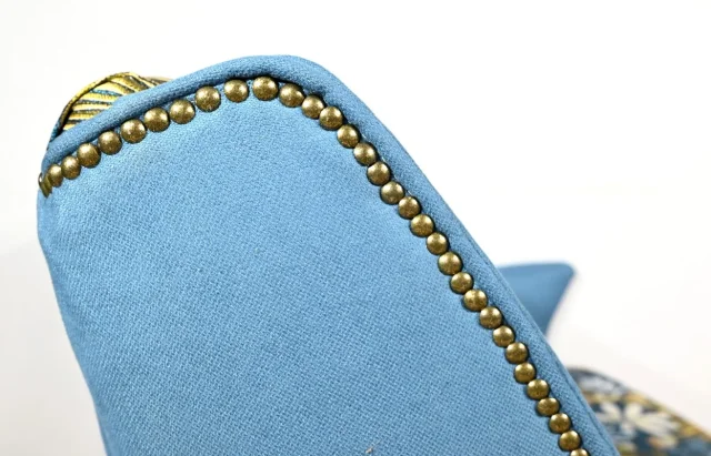 Banquette 2 Places en Tissu Bleu Azur – 1940