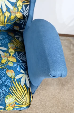 Banquette 2 Places en Tissu Bleu Azur – 1940