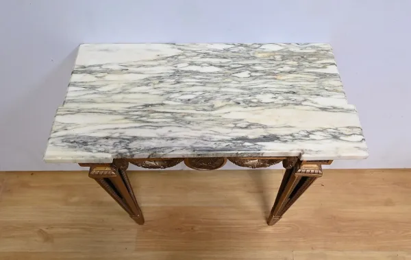 Petite Console d’Applique en Bois Sculpté, style Louis XVI, époque Napoléon III – Milieu XIXe