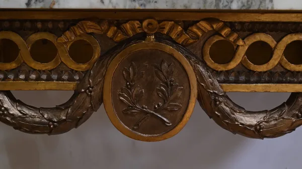 Petite Console d’Applique en Bois Sculpté, style Louis XVI, époque Napoléon III – Milieu XIXe