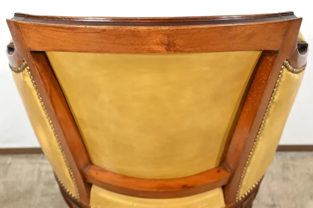 Fauteuil de Bureau Pivotant en Hêtre, style Louis XVI – Fin XIXe