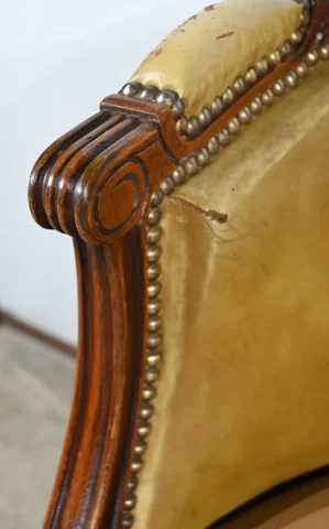 Fauteuil de Bureau Pivotant en Hêtre, style Louis XVI – Fin XIXe