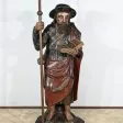 Importante Sculpture de Saint Jacques en Chêne Polychromé – XVIIIe
